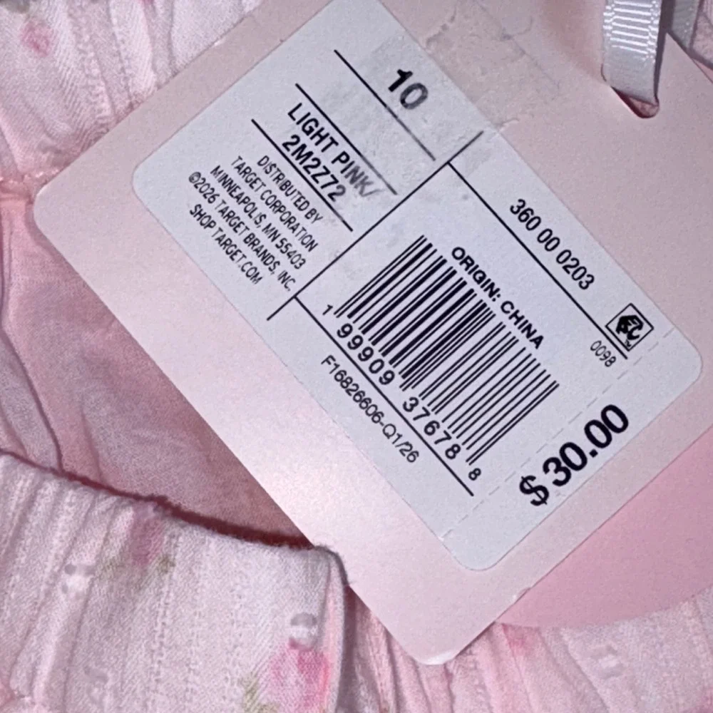 LoveShackFancy x Target Tiered Maxi Skirt age 10 Light Pink NEW Floral Lace Bows
